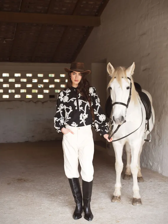 SUMMUM Блузка с цветочной лентой