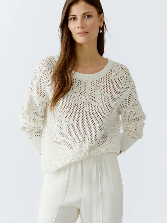 Oui Пуловер ажурный