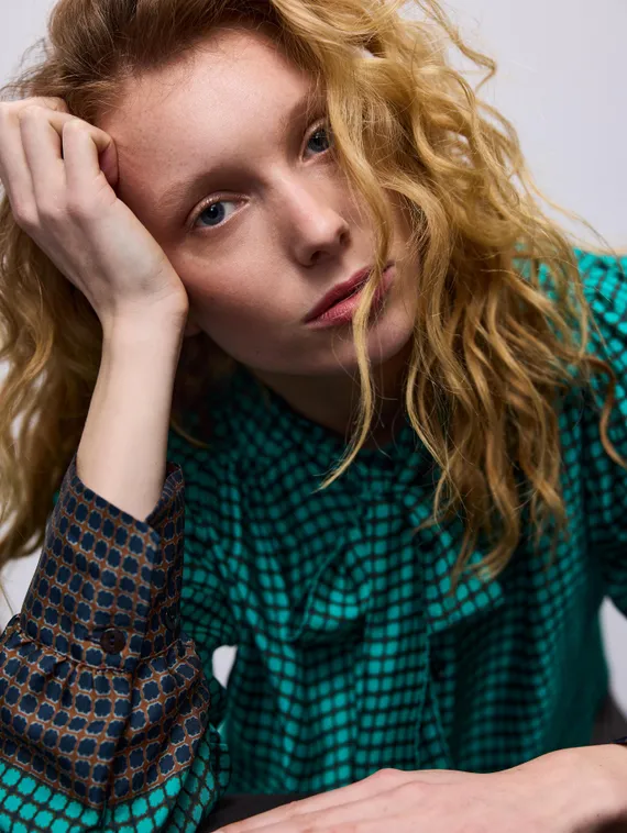 SUMMUM Блуза со съемным бантом