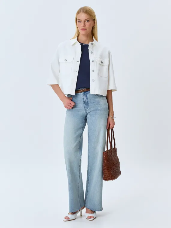 BULMER Укороченный белый джинсовый жакет