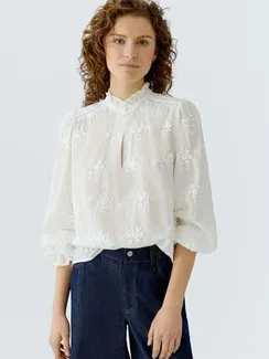 Oui Блузка с цветочной вышивкой