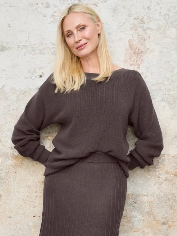 GERRY WEBER Вязаная юбка шоколадного цвета