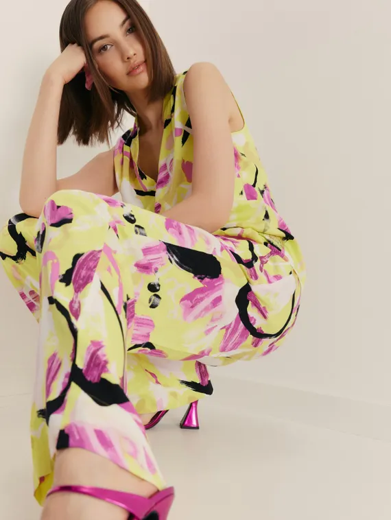 TAIFUN Брюки с цветочным принтом