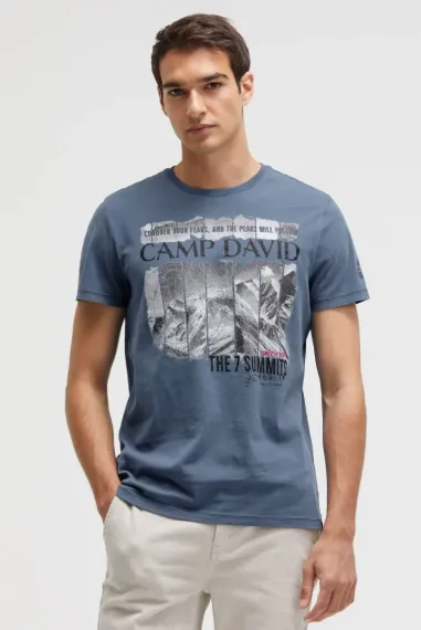 CAMP DAVID Футболка с принтом в винтажном стиле