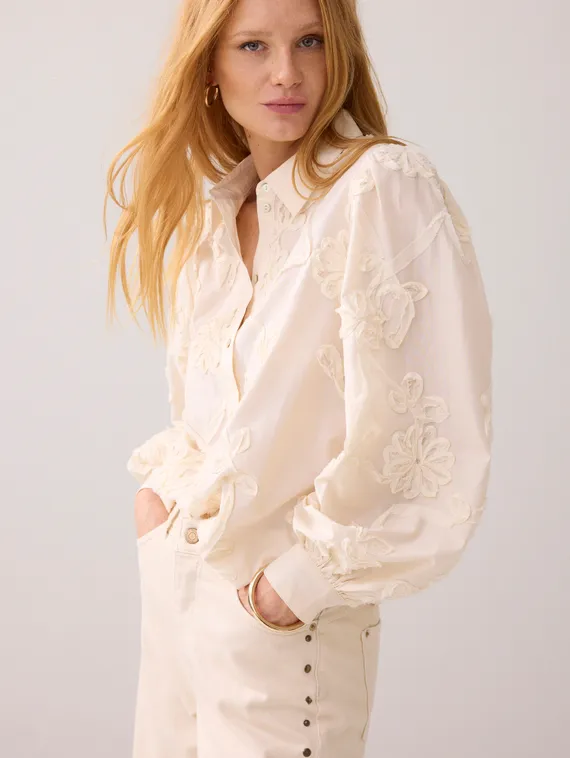 SUMMUM Блуза с цветочной лентой