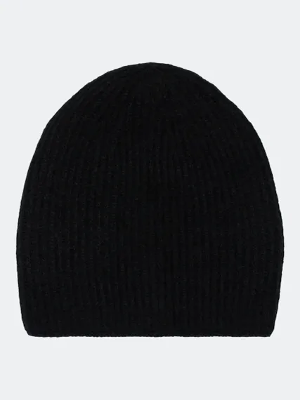 BULMER Шапка в рубчик с ангорой черная