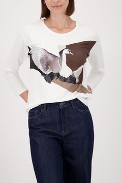 MONARI Блуза с принтом лебеди