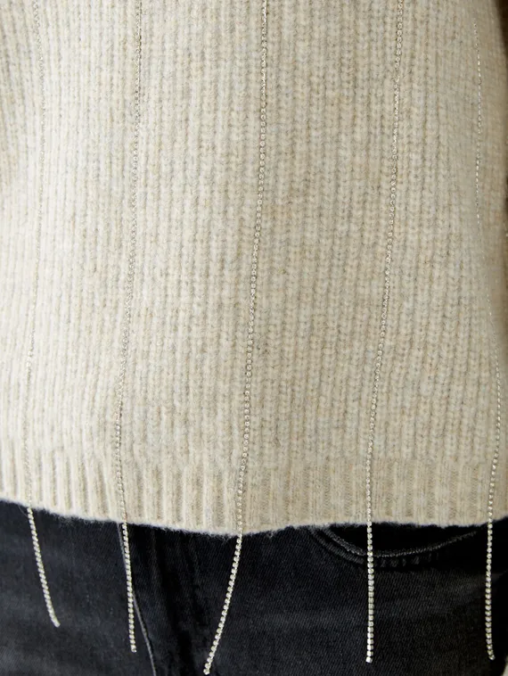 Oui Пуловер с блестящими лентами