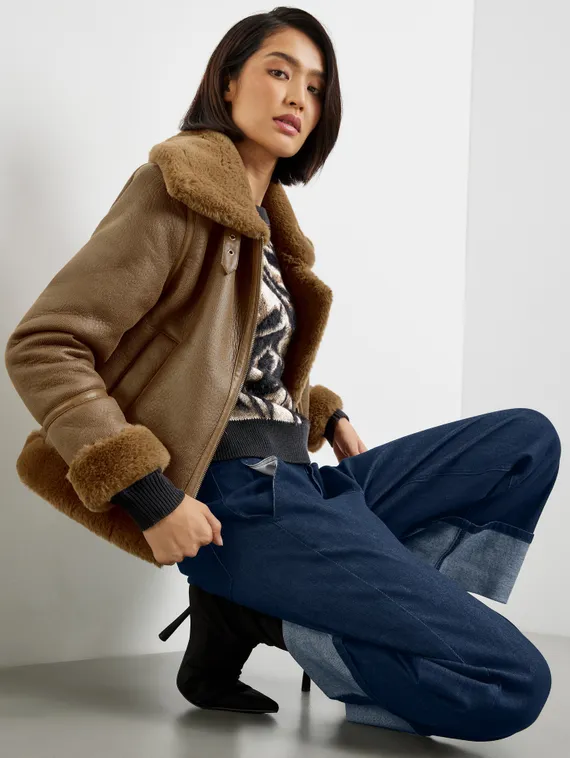 TAIFUN Куртка с искусственным мехом