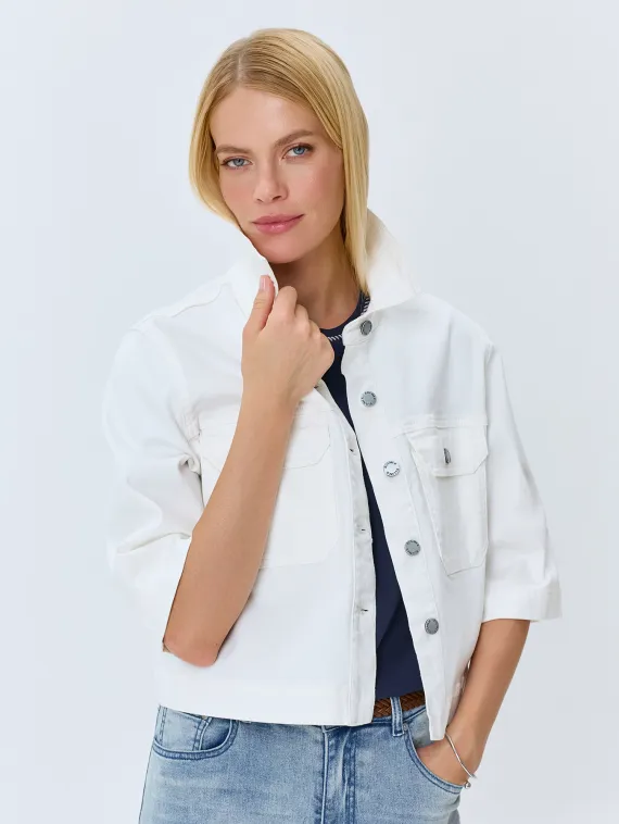 BULMER Укороченный белый джинсовый жакет