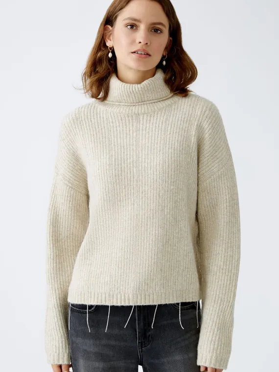 Oui Пуловер с блестящими лентами