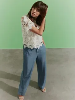 TAIFUN Кружевная блуза