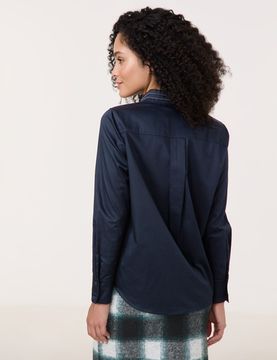 GERRY WEBER Блуза с воротником-стойкой синяя