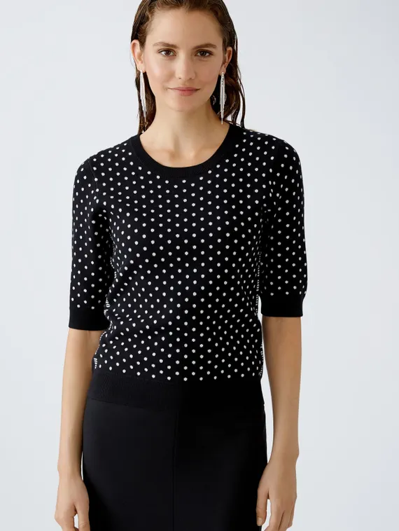 Oui Пуловер с принтом "горох"