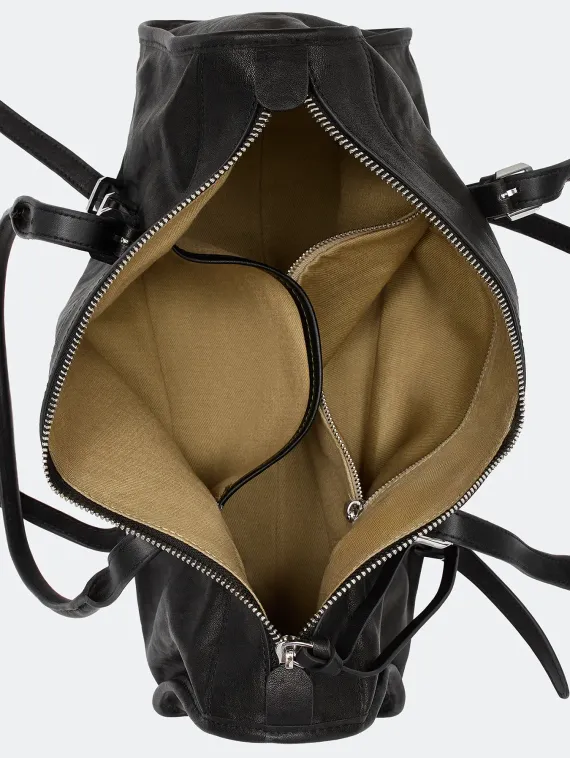 BULMER Сумка-багет черная из натуральной кожи