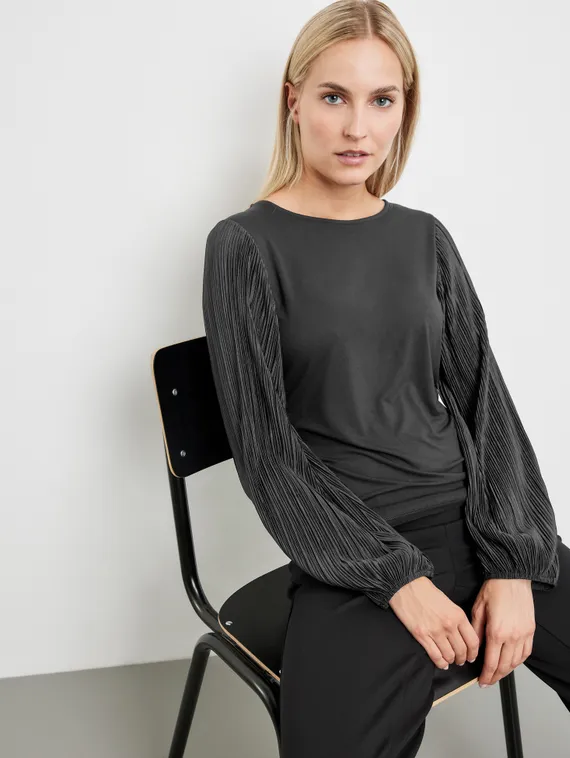 TAIFUN Блуза с плиссированными рукавами