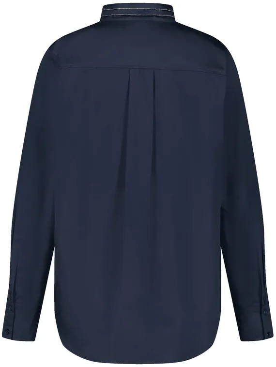 GERRY WEBER Блуза с воротником-стойкой синяя