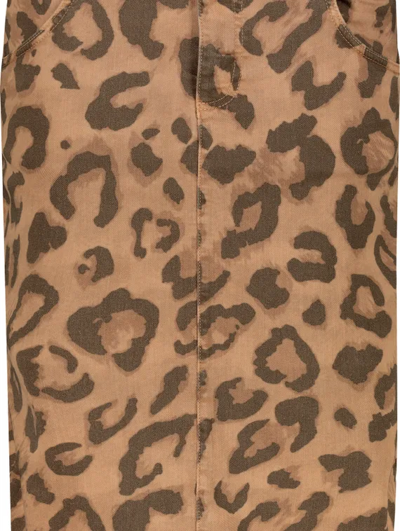 MONARI Юбка джинсовая с леопардовым принтом