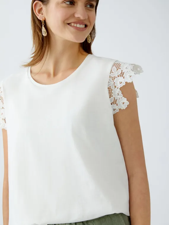 Oui Топ с кружевом