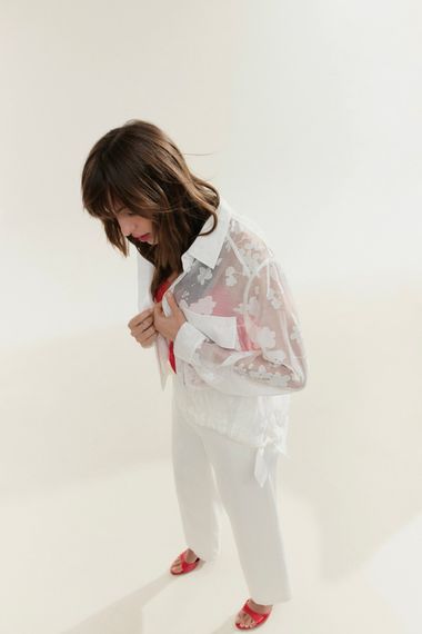 TAIFUN Блуза прозрачная