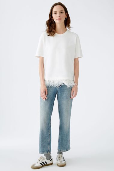 Oui Футболка с перьями