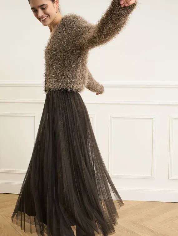 Oui Юбка плиссе с двойным фатином