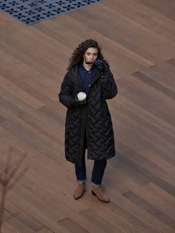 SOUL4ME Пальто стеганое с капюшоном