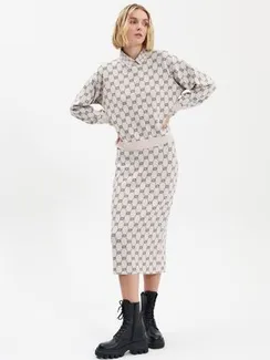 UNQ Юбка вискозная с логотипами