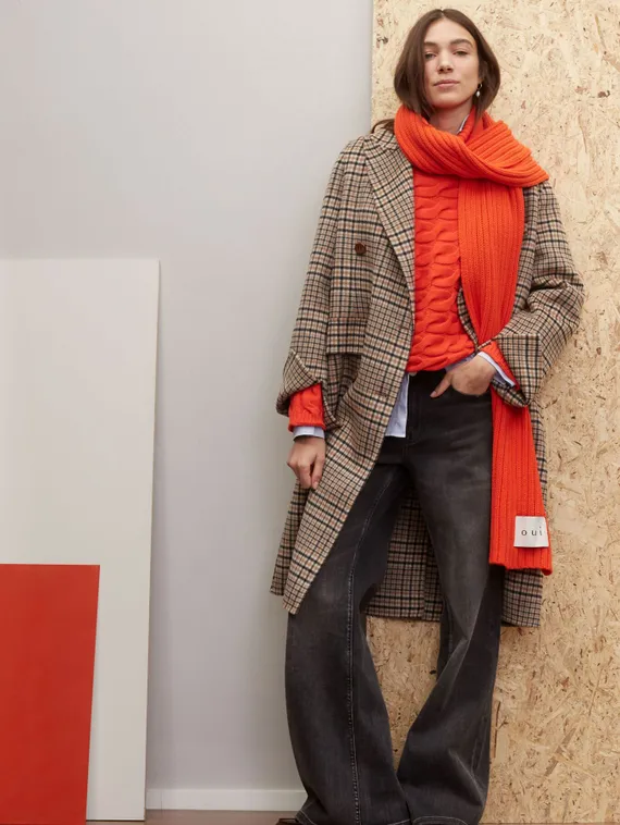 Oui Шарф из смесового хлопка