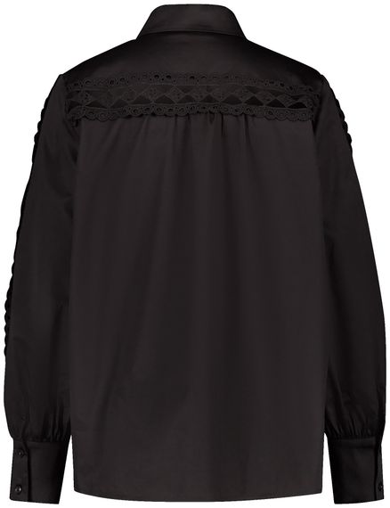GERRY WEBER Рубашка с кружевными вставками черная
