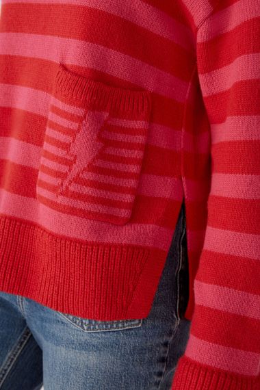 Oui Свитер из смеси хлопка с шерстью