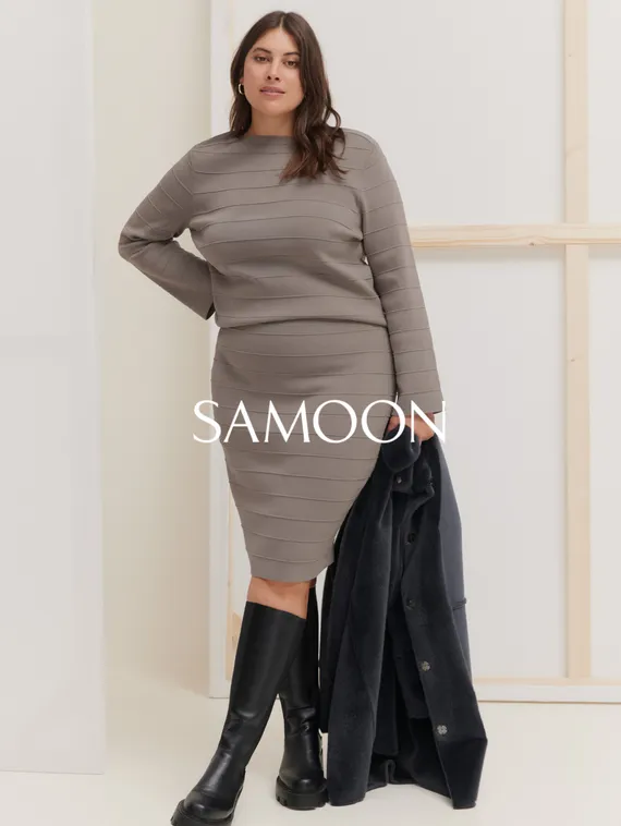 SAMOON Джемпер с полосатой фактурой