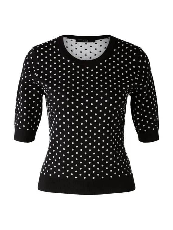 Oui Пуловер с принтом "горох"