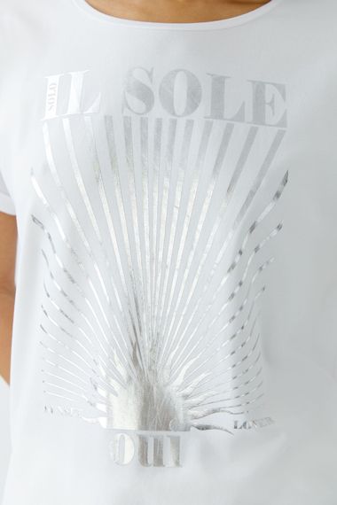 Oui Футболка с фольгированным принтом