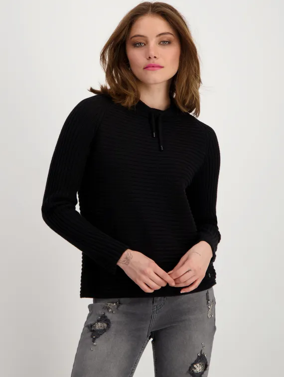 MONARI Пуловер черный из смесового хлопка