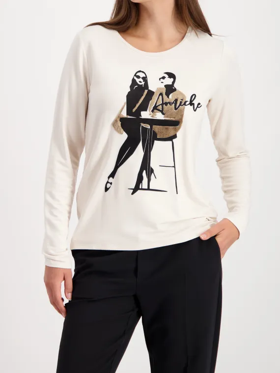 MONARI Лонгслив с меховыми аппликациями