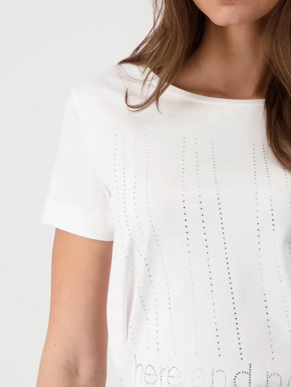 MONARI Футболка с надписью из стразов