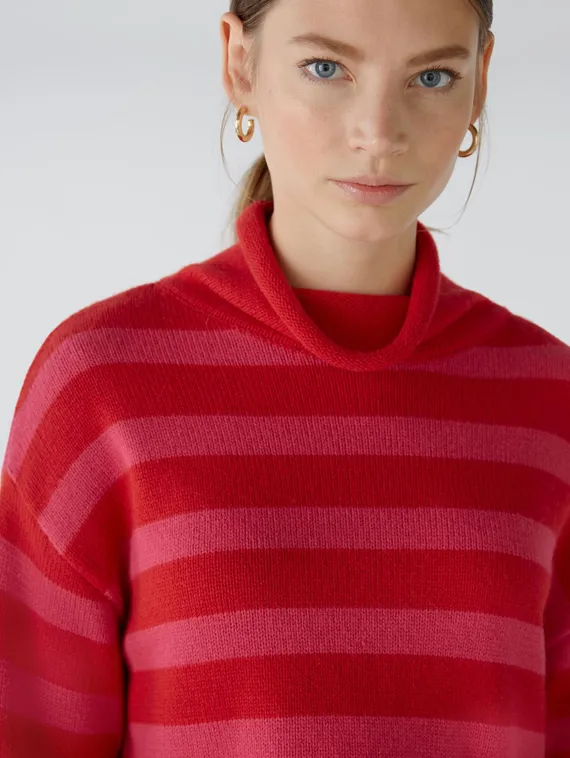 Oui Свитер из смеси хлопка с шерстью