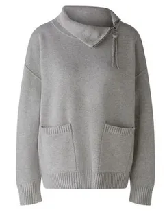 Oui Пуловер из смесового хлопка