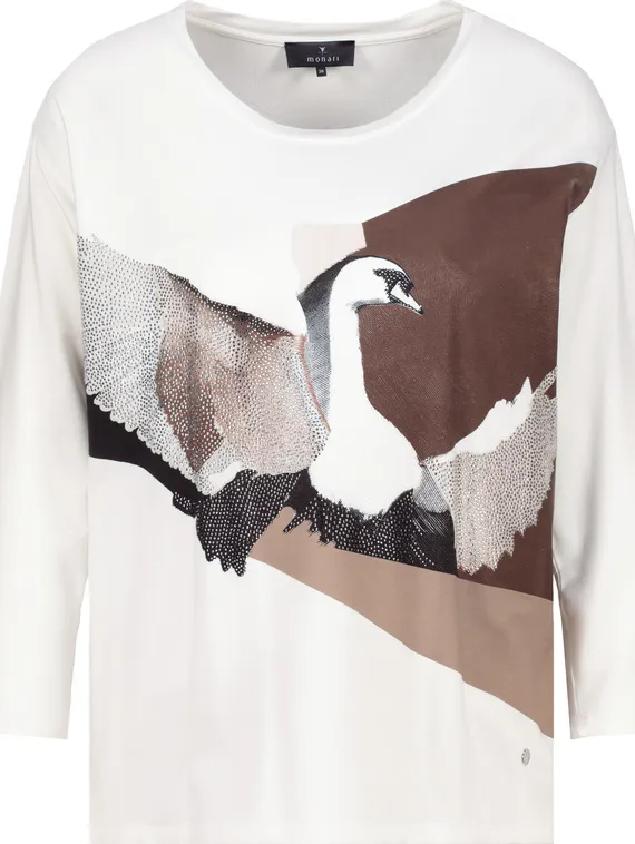 MONARI Блуза с принтом лебеди