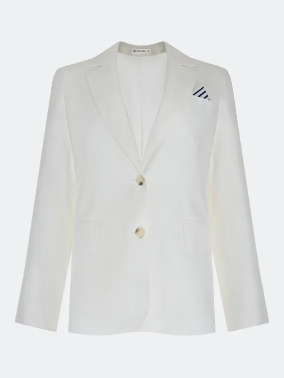 BULMER Белый льняной однобортный жакет