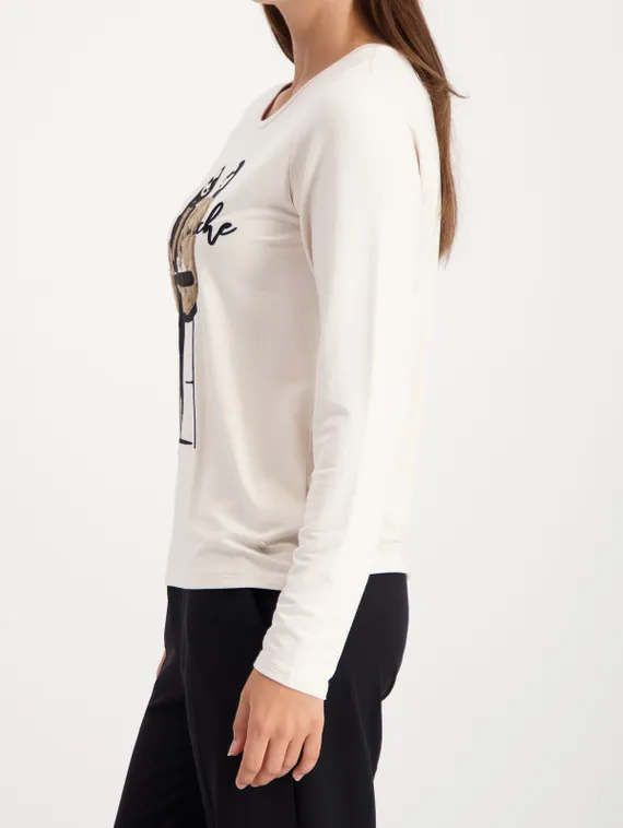 MONARI Лонгслив с меховыми аппликациями