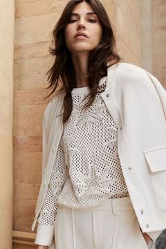 Oui Пуловер ажурный