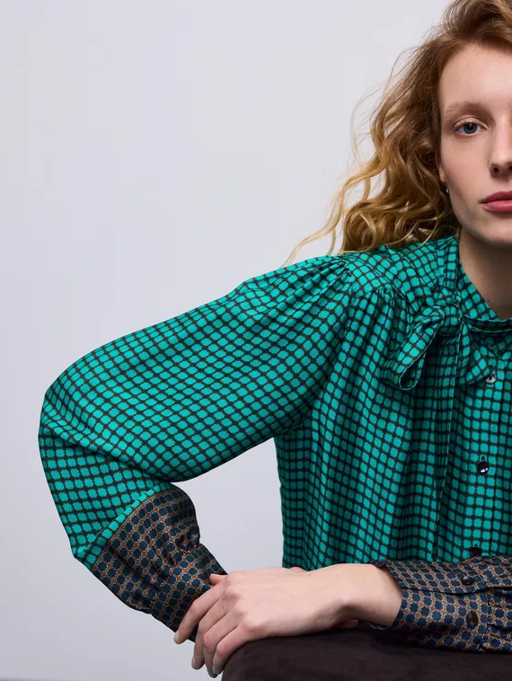 SUMMUM Блуза со съемным бантом