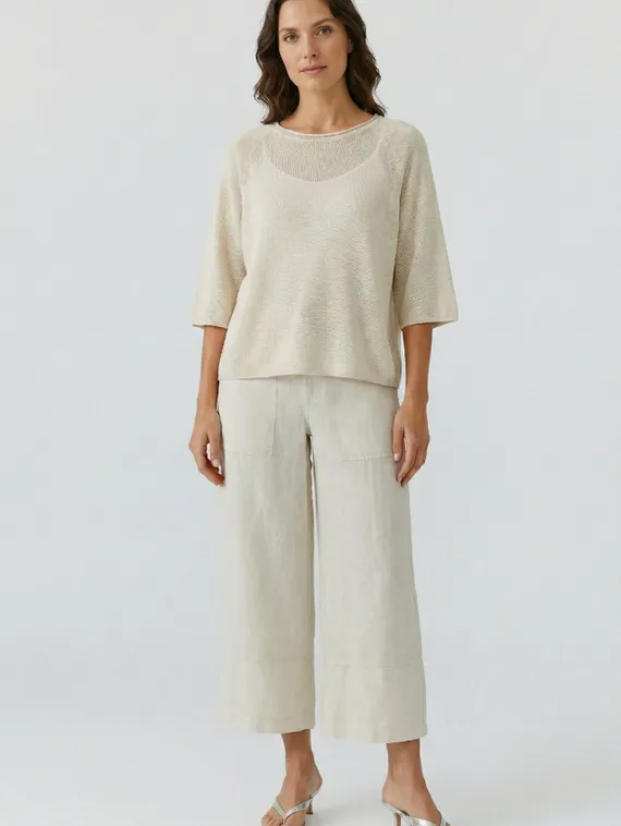 Oui Укороченные льняные брюки