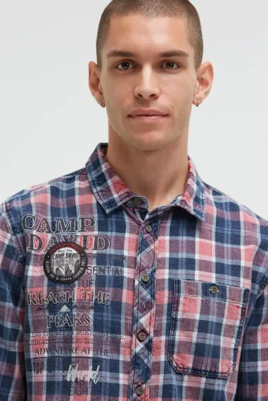 CAMP DAVID Рубашка в клетку с логотипом