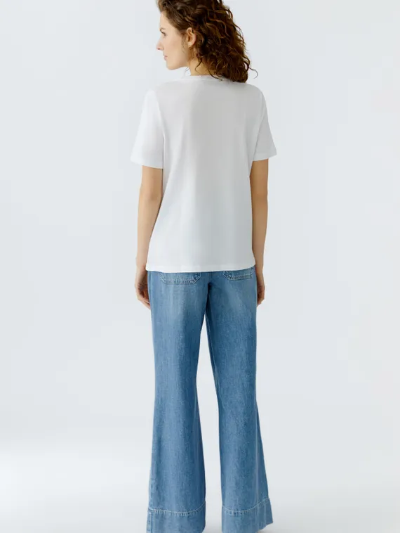 Oui Футболка с принтом и блестками