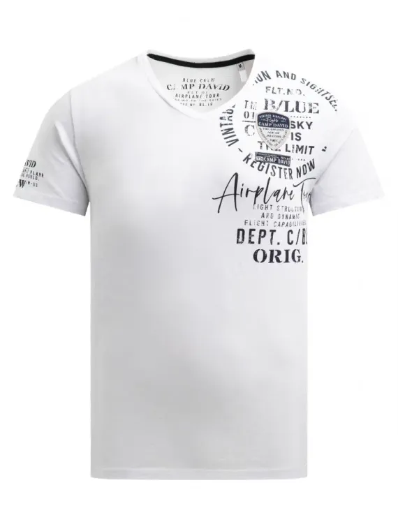 CAMP DAVID Футболка с V-вырезом