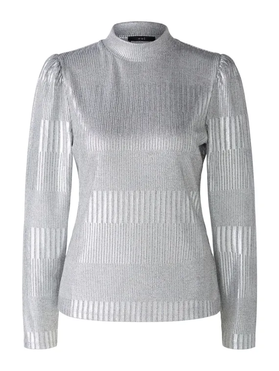 Oui Футболка с серебристым блеском