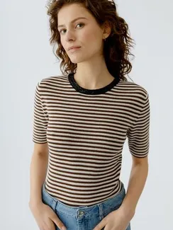 Oui Пуловер в полоску короткий рукав